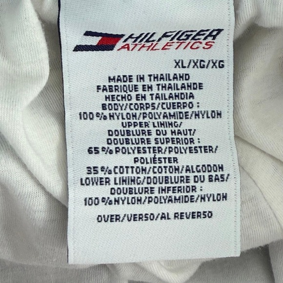 Vintage Hilfiger Athletics Pants Mens XL Black Nylon Fully Lined Ankle Zip